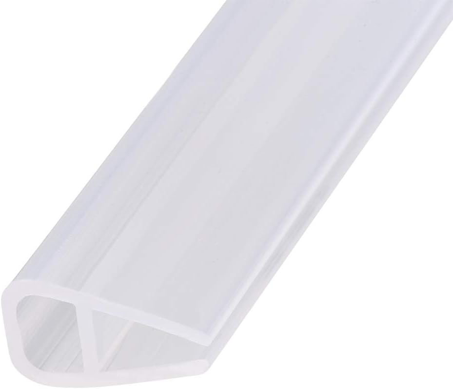 uxcell Frameless Glass Shower Door Sweep - Door Bottom Side Seal Strip U-Type with 8mm Drip Rail - 6mm Glass X 2000mm Length