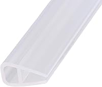 Vista 2 de uxcell Barrido de puerta de ducha de vidrio sin marco, tira de sello lateral inferior de puerta, tipo U con riel de goteo de 0.315 in, vidrio