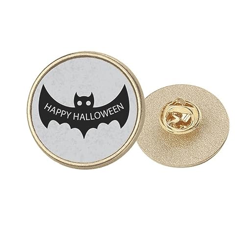 Broche ronde chauve-souris en métal doré pour Halloween en taille M