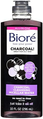 Kao-Biore Charcoal Cleanser Micellar Water Ounce 296ml, 10 Fl Oz