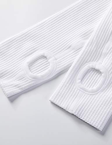 CRZ YOGA Camisa de corrida esportiva atlética feminina sem costura de mangas compridas Branco PP