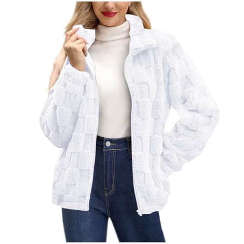 Women Long Sleeve Loose Fit Jackets Outfit for Women Neck Thermal Fuzzy Plain Winter Fall 2025 Trendy Y2K