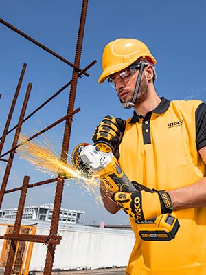 Image of INGCO 20V Cordless Angle Grinder Machine, Cutter machine with Battery and a Fast Charger, Variable Speed Angle Grinder,M10,3000 /8500rpm
