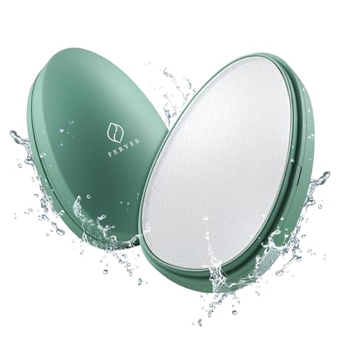 FERYES Lime à pied en verre pour enlever les callosités – Brosse à pied avec couvercle, pierre ponce en verre – Rasoir professionnel de pédicure pour des pieds lisses et soyeux