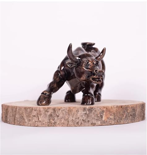 Image of UAG Exports Charging Bull Showpiece - 9 Inches | Durable Polyresin Build | Stock Market Bull Idol for Office Desk, Living Room, Home, & Workstation | Business Success Gift Item - Rustic Copper Finish