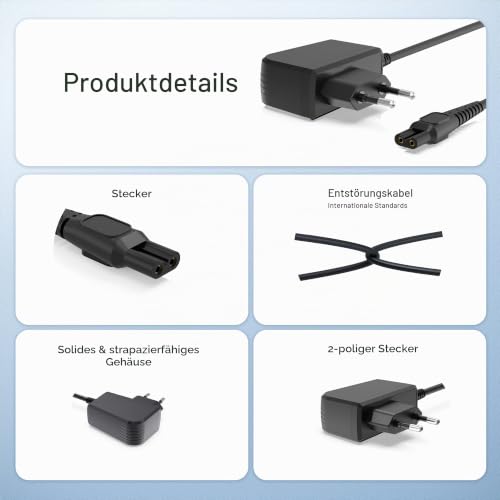 15V HQ8505 Ladegerät Kompatibel mit Philips 3000/5000/7000/9000 – Ansicht 3