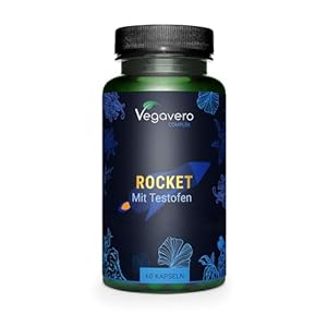 Rocket pour HOMME | Maca, Testofen®, L-arginine, Zinc, Ginseng | 60 Gélules | Complément Alimentaire VEGAN et SANS ADDITIFS | Vegavero®