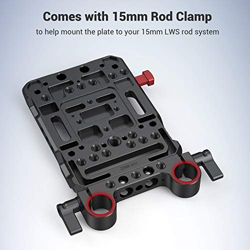 Smallrig V Mount Battery Plate, V-Lock Mount Battery Plate With Dual 15Mm Rod Clamp For Camera Power Supply - 3016 #TOP5