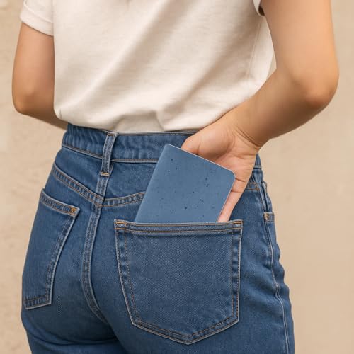 Image of Eco Friendly Coffee Husk Mini Pocket Jotter Ruled - 64 Bleed-Resistant FSC Certified lined I Ideal for Students and Professionals (5, Scarlet Blue)