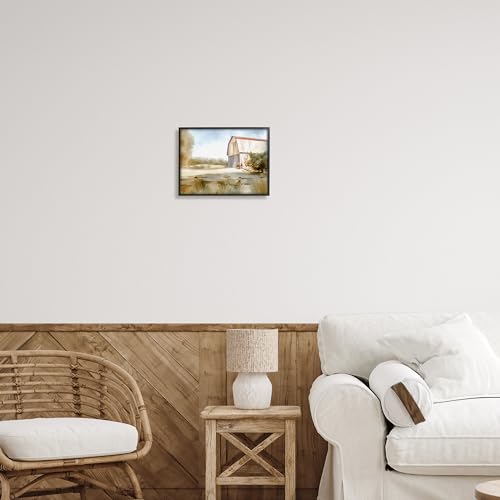 Image of Stupell Industries Barn in Rural Farmland Framed Giclee Art by Amy Hall | Stupell Industries | Black, 14 x 11 Inches, Easy to Hang and Sturdy, Made in USA, by Amy Hall