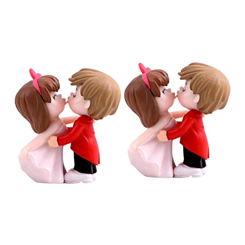 ibasenice 2paare Dolls Landschaftsornamente Statue Dolls Dekoration Figuren Miniatur Dekoration Für Kuchendekoration Robustes Material Mit Langer Lebensdauer