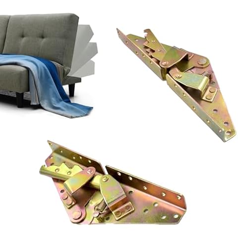 YIUWLMN A Pair Color Zinc Sofa Bed Bedding Furniture Murphy Bed Hinges Sofa Bed Hinge Hardware Adjustable Spring Mechanism Triple Click Futon Sleeper Cover