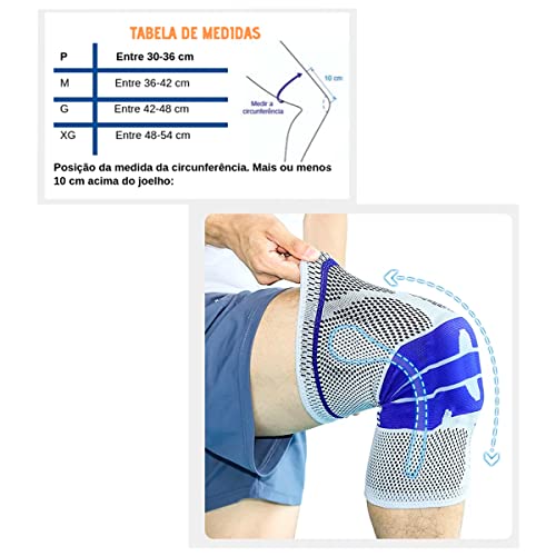 Joelheira Ortopédica De Compressão E Estabilidade Compressiva Patelar De Silicone Com Molas Dupla Fa
