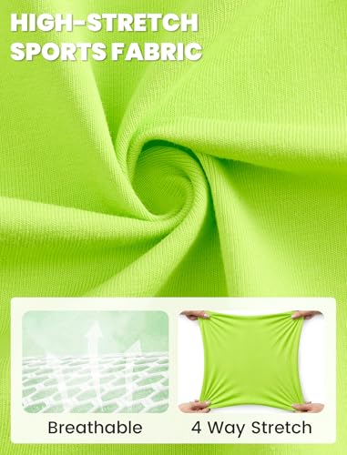 Wenlia Girls Athletic Shirts Short Sleeve Open Back Tops Active Sports Tshirts Quick Dry Workout Crop Tees Activewear, Green, 7-8 Years, 130