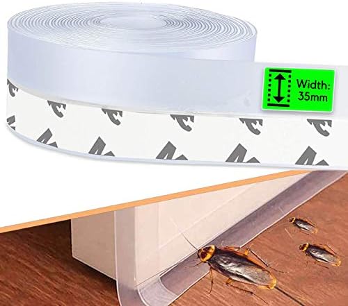 2023 Updated Weather Stripping Door Seal, Door Draft Stopper Silicone Seal Strip for House and Glass Shower Doors for Door & Windows Gaps of Collision and Side, (Transparent) 35MM…