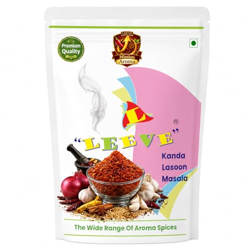 Image of Leeve Kolhapuri Kanda Lasun Mirch Masala 200g | Authentic Spicy Maharashtrian Masala | Vada Pav, Bhakri & Sabzi Taste Enhancer | Onion Garlic Chutney Powder