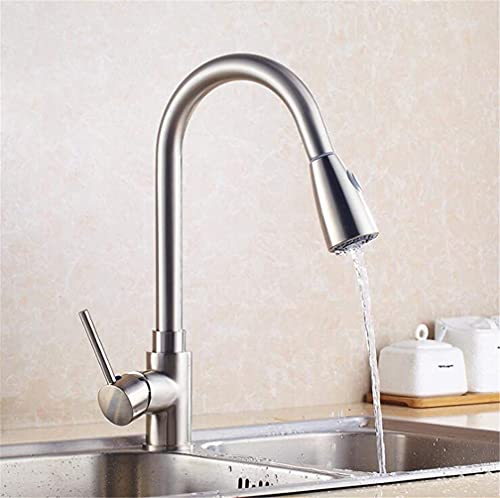 Robinet de cuisine en laiton brossé mélangeur mono-manche avec aérateur