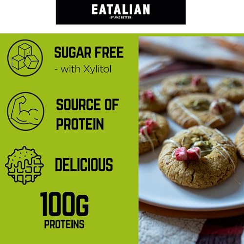 Image of EATALIAN by AMZ BETTER Protein Cream, 17.63 oz / 500 gr, Pistachio Paste with 94 g of Proteins, Made in Italy, Sweet and Unique, Taste Ideal on Bread and Excellent for Dubai Chocolate