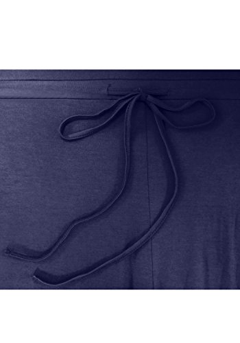 LAINAB Womens Casual Long Sleeves O Neck Wide Legs Playsuits Jumpsuits Deep Blue M