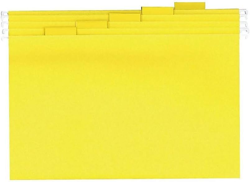 Staples Heavy Duty Hanging File Folders - Legal Size, 1/5-Cut Tabs, Assorted Colors, Tear-Resistant, 25/Box