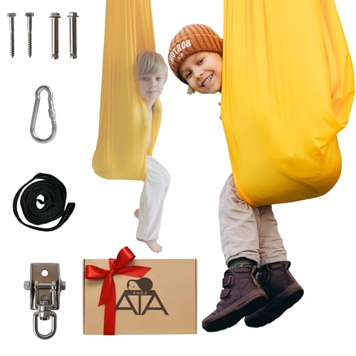 ATA Sensory Swing Indoor & Outdoor - Cotton Spandex Polyester Unique Composition | Kid Swings - Kids Hammock | 59"x59" | Therapy Pod for Kid and Adult Holds Up to 300lbs | Kids Swing