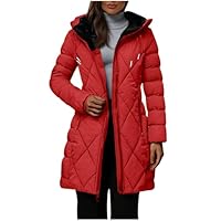 Women's Waterproof Winter Coats,Women's Long Quilted Puffer Jackets Zip Up Sherpa Lined Hooded Padded Coats Thicken Warm Winter Parkas With Pockets