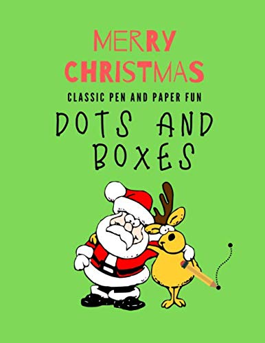 merry Christmas dots and boxes: classic pen and paper game for kids or adults