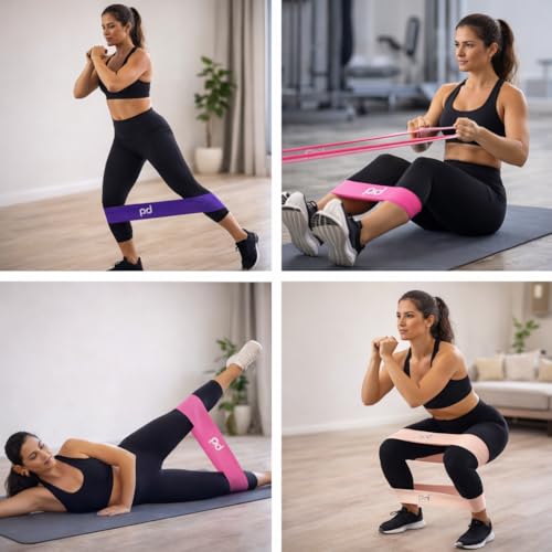 Bandas Elásticas Musculación, Cintas con 5 Niveles de Resistencia, Fitness, Gomas Antideslizantes, Pack de 5, para Gym, Yoga, Crossfit, Pilates o Ejercio en Casa - imagen 6
