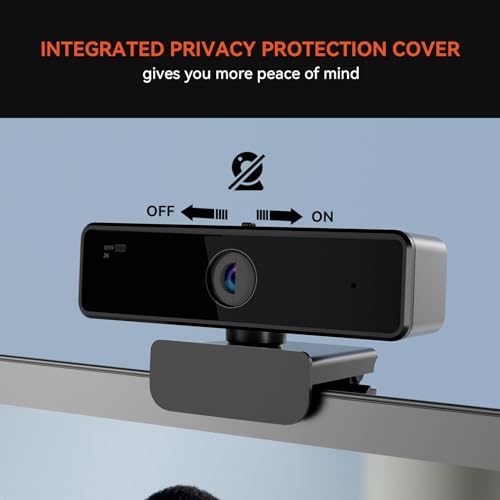 Nuroum V11 2K Webcam for PC with Noise-Cancelling Microphone & Privacy Cover, 90° Wide Angle 1080P/60fps - Image 4