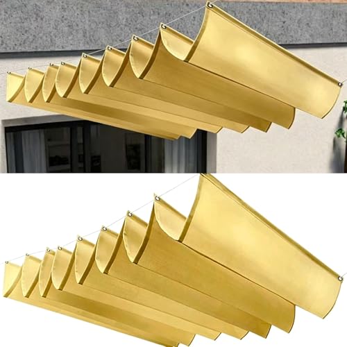 Bâche ombrage 145x480 cm jaune sable imperméable pour pergola