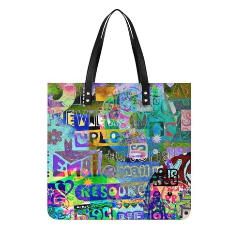 Sac à main shopper graphiques colorés pour femmes | Finis les sacs de voyage trop petits