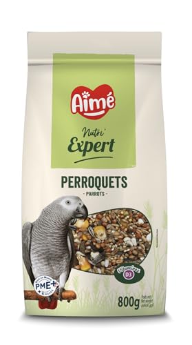 Aime Comida para Loro, Nutri'Balance Expert, Menú Experto para Loros, Bolsa de 800 G