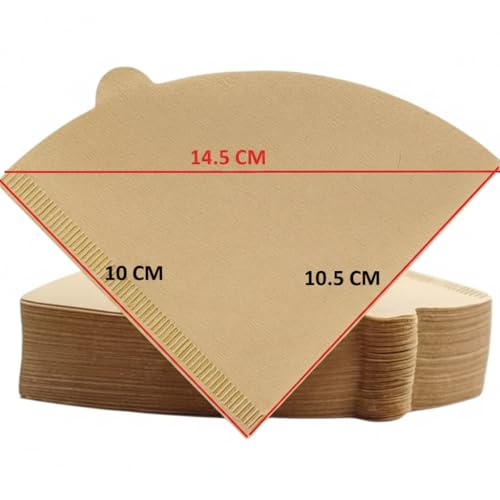 Image of 100 pcs Natural Coffee Filter Paper, Premium Filters Paper for Coffee Machine, 100 Count (2 Pack of 50) for Perfect Brew, Natural Papers Filter for Coffee Maker, Unbleached, Environmentally Friendly