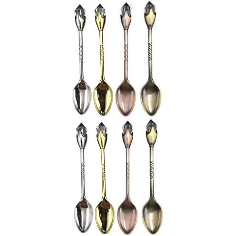 DEARAIMILI Creative Vintage Coffee Spoon/Dessert/Yoghurt/Stirring Spoon,8PCS,Mixing Cover
