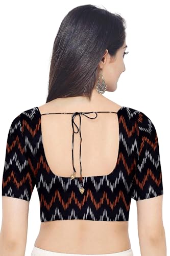 Image of Cotton Pochampally ikat unstitched blouse, Kurthi, long frock fabric material for women (1 meter, 2 meters & 3 meters)