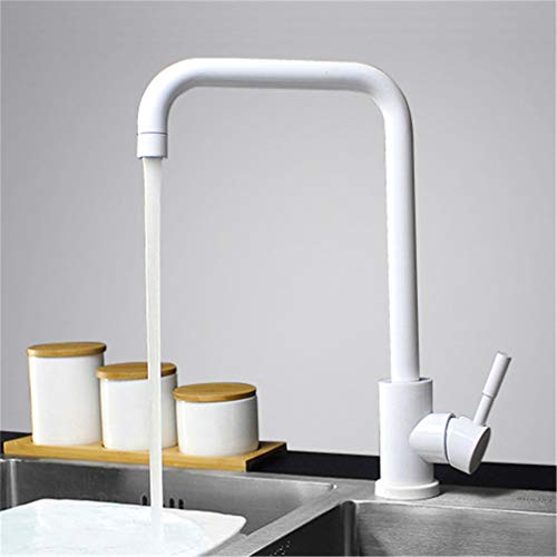Grifo de cocina negro mate SUS304 monomando que evita salpicaduras con su aireador y giro 360