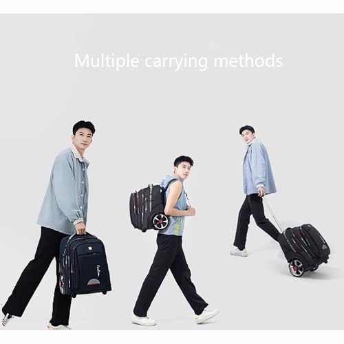 Image of Rolling Backpack for Adults, 22 Inch Backpack with Wheels for Business, College Student and Travel Commuter, Large Backpack on Wheels for Work (Grey)
