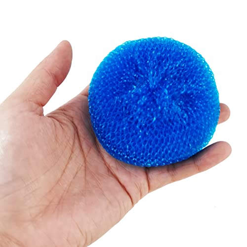 Nsbell 30Pcs Plastic Dish Scrubbers For Dishes Plastic Pot Round Scrubber Scouring Pad Nylon Dish Scrubber, Poly Mesh Scouring Dish Pads Non Scratch Scrubbers #TOP3