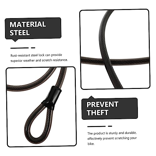 Toddmomy 1Pc Cabo De Bicicleta Cadeado Anti-Cadeado Trava De Bicicleta Ao Ar Livre Acessórios Para M