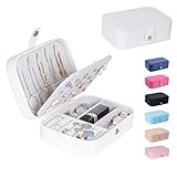 hujox Small Jewelry Organizer Box for Necklace Earring Rings Bracelets Travel Jewelry Case with...