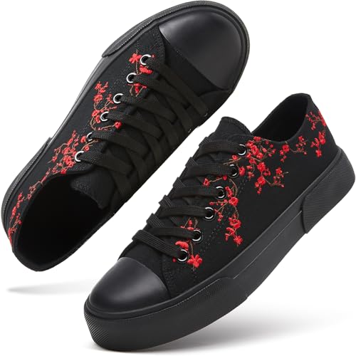 Image of hash bubbie White Sneakers for Women Low Top Canvas Shoes Womens Canvas Sneakers Women's Fashion Sneakers Slip on Casual Tennis Shoes
