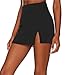 Black Mini Skirt for Women High Waist Split Hem Pencil Mini Skirts (M, Black-1)