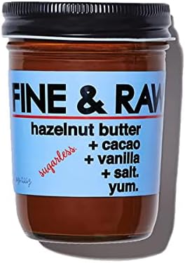 Fine & Raw Sugarless Chocolate Hazelnut Butter Spread 8 Ounce – Clean Ingredients, Vegan, Keto Friendly, Organic Chocolate Hazelnut Spread (Sugarless Hazelnut)