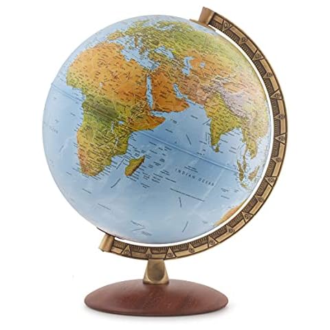 Waypoint Geographic Lugano Globe, 12" Illuminated Blue Ocean-Style Globe, Up-to-Date Globe, Reference Globe, Decorative World Globe For Home and Office Decor Cover
