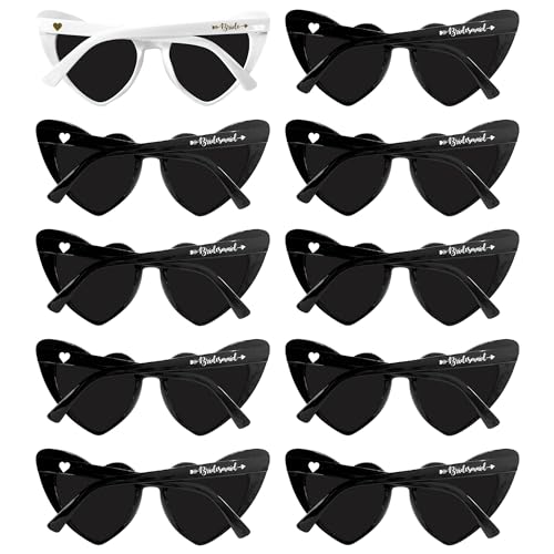LADY&HOME 10 Pairs Heart Shaped Sunglasses Bachelorette Sunglasses Heart Sunglasses Bachelorette Party Favors Supplies