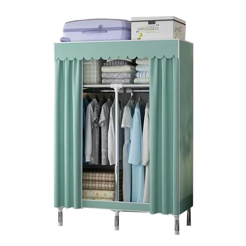 Armario portátil plegable verde de 88x48x176cm con barra para ropa 2