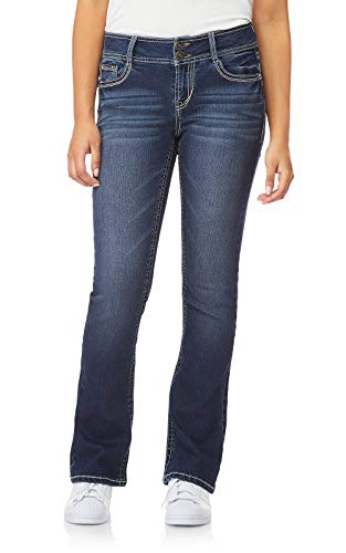 WallFlower Women's Luscious Curvy Bootcut Mid-Rise Insta Stretch Juniors Jeans (Standard and Plus), Heidi, 18