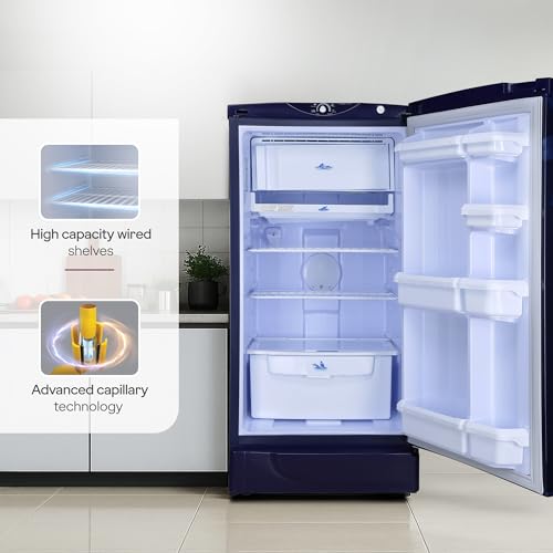 Image of Godrej 180L 1Star 5 Years Comprehensive Warranty | | Advanced Capillary Technology| Jumbo Vegetable Tray| 2.25L Bottle Space Single Door Refrigerator (RD EDGE 205AN WRF PP BL, Pep Blue)