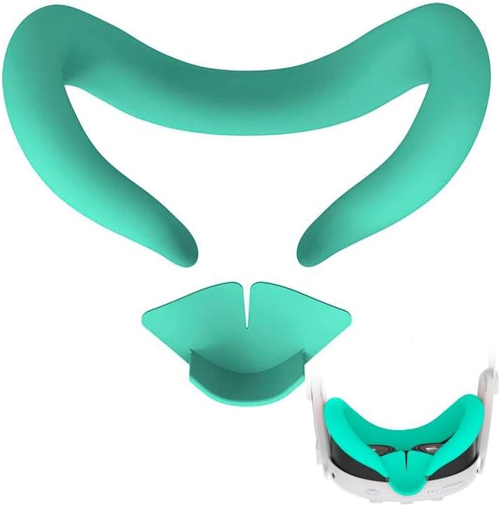 AZURAOKEY VR Face Cover Compatible with Meta Quest 3, Silicone VR Face Cover Lightproof Mask Face Cushion Sweatproof Face Cover Pad Washable