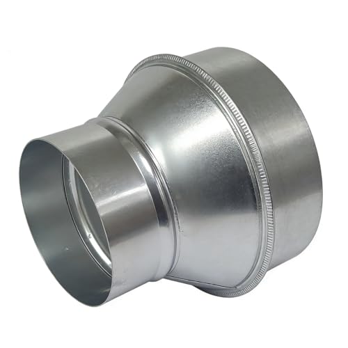 6 to 4 Duct Reducer, 6" to 4"Galvanized Steel Round Air Duct Reducer Metal Pipe Increaser for HVAC Inline Venting Systems